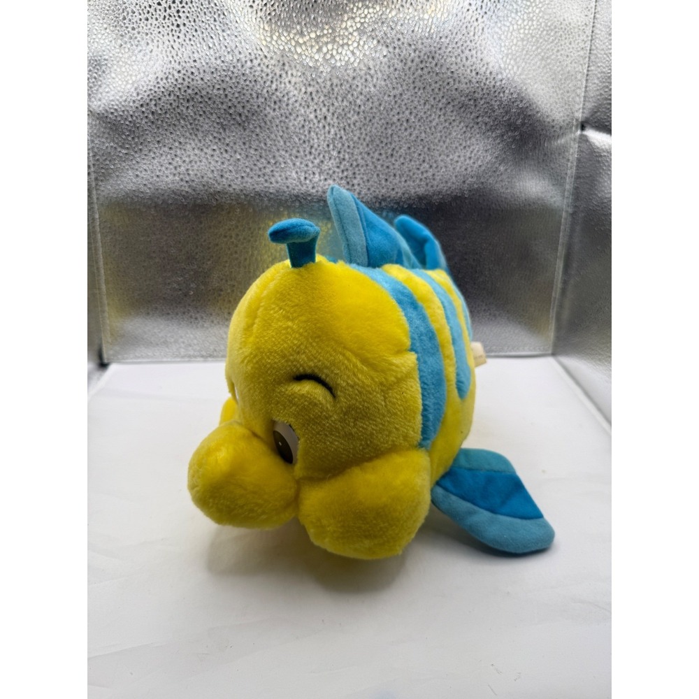 Disney The Little Mermaid Flounder Plush Stuffed Animal Toy Yellow Blue